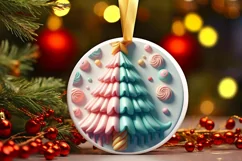 Round Christmas Ornament Sublimation|Clipart Product Image 1