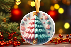 Round Christmass Ornament PNG Product Image 1