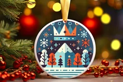 Round Christmas Ornament Sublimation|Clipart Product Image 1