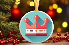 Round Christmas Ornament Sublimation|Clipart Product Image 1