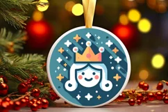 Round Christmas Ornament Sublimation|Clipart Product Image 1