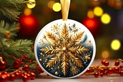 Round Christmas Ornament Sublimation|Clipart Product Image 1