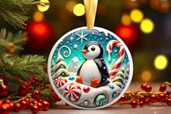 Round Christmas Ornament Sublimation|Clipart Product Image 2
