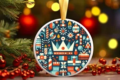 Round Christmas Ornament Sublimation|Clipart Product Image 1