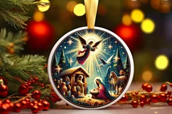 Round Christmas Ornament Sublimation|Clipart Product Image 1
