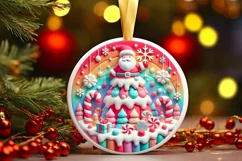 Round Christmas Ornament Sublimation|Clipart Product Image 2