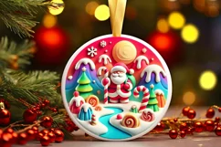 Round Christmas Ornament Sublimation|Clipart Product Image 2