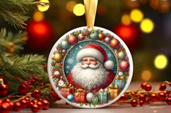 Round Christmas Ornament Sublimation|Clipart Product Image 1