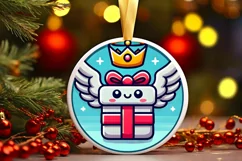 Round Christmas Ornament Sublimation|Clipart Product Image 1