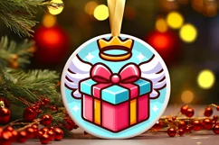 Round Christmas Ornament Sublimation|Clipart Product Image 1
