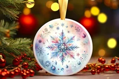 Round Christmas Ornament Sublimation|Clipart Product Image 1