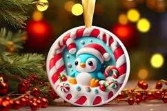 Round Christmas Ornament Sublimation|Clipart Product Image 2