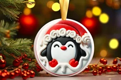 Round Christmas Ornament Sublimation|Clipart Product Image 2