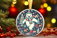 Round Christmas Ornament Sublimation|Clipart Product Image 1