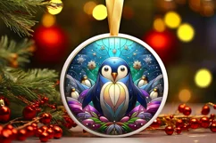 Round Christmas Ornament Sublimation|Clipart Product Image 1