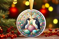 Round Christmas Ornament Sublimation|Clipart Product Image 1