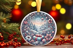 Round Christmas Ornament Sublimation|Clipart Product Image 1