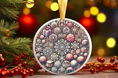 Round Christmas Ornament Sublimation|Clipart Product Image 1