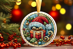 Round Christmass Ornament PNG Product Image 1