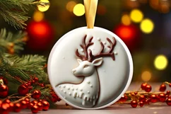 3D Marzipan Christmas Deer Ornament PNG Product Image 3