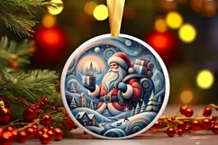 Round Christmas Ornament Sublimation|Clipart Product Image 2