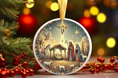 Round Christmas Ornament Sublimation|Clipart Product Image 2