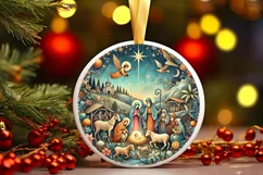 Round Christmas Ornament Sublimation|Clipart Product Image 2
