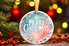 Round Christmas Ornament Sublimation|Clipart Product Image 1