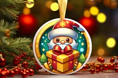 Round Christmas Ornament Sublimation|Clipart Product Image 1
