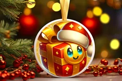 Round Christmas Ornament Sublimation|Clipart Product Image 1