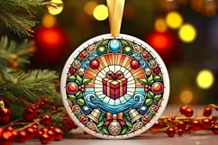 Round Christmas Ornament Sublimation|Clipart Product Image 2