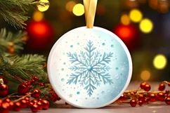 Round Christmas Ornament Sublimation|Clipart Product Image 1