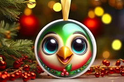 Shiny Parrot Face Round Ornament Sublimation PNG Product Image 1