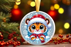 Round Christmas Ornament Sublimation|Clipart Product Image 2