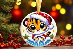 Round Christmas Ornament Sublimation|Clipart Product Image 2