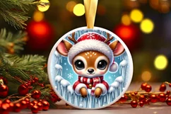Round Christmas Ornament Sublimation|Clipart Product Image 2