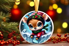 Round Christmas Ornament Sublimation|Clipart Product Image 2