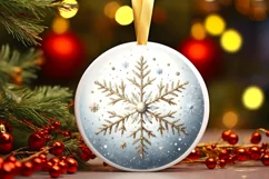 Round Christmas Ornament Sublimation|Clipart Product Image 1