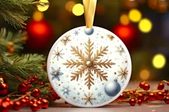Round Christmas Ornament Sublimation|Clipart Product Image 2