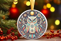 Round Christmas Ornament Sublimation|Clipart Product Image 1