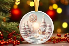Pastell Christmass Scene Molten Candy PNG Product Image 3