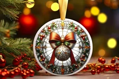 Round Christmas Ornament Sublimation|Clipart Product Image 1
