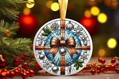 Round Christmas Ornament Sublimation|Clipart Product Image 1