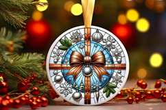 Round Christmass Ornament PNG Product Image 1