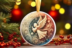 Round Christmas Ornament Sublimation|Clipart Product Image 2