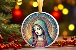 Round Christmas Ornament Sublimation|Clipart Product Image 1