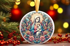 Round Christmas Ornament Sublimation|Clipart Product Image 1