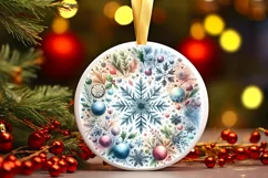 Round Christmas Ornament Sublimation|Clipart Product Image 1