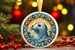 Round Christmass Ornament PNG Product Image 1
