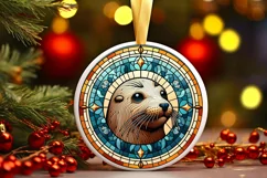 Round Christmas Ornament Sublimation|Clipart Product Image 1